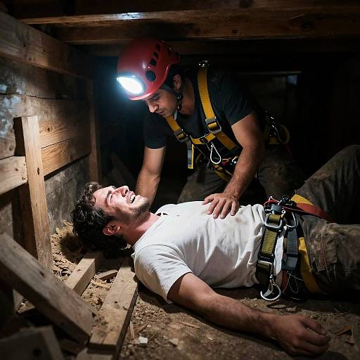 Intense Rescue in a Crawl Space
