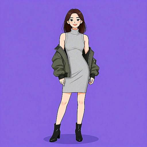 Smiling Woman in Urban Casual Outfit