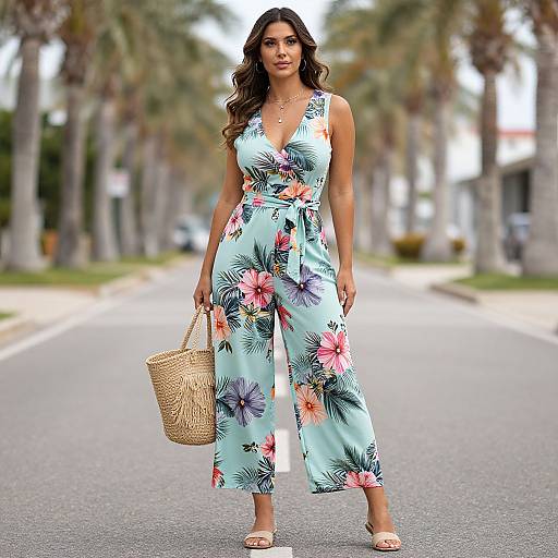 Tropical Pastel Jumpsuit Style