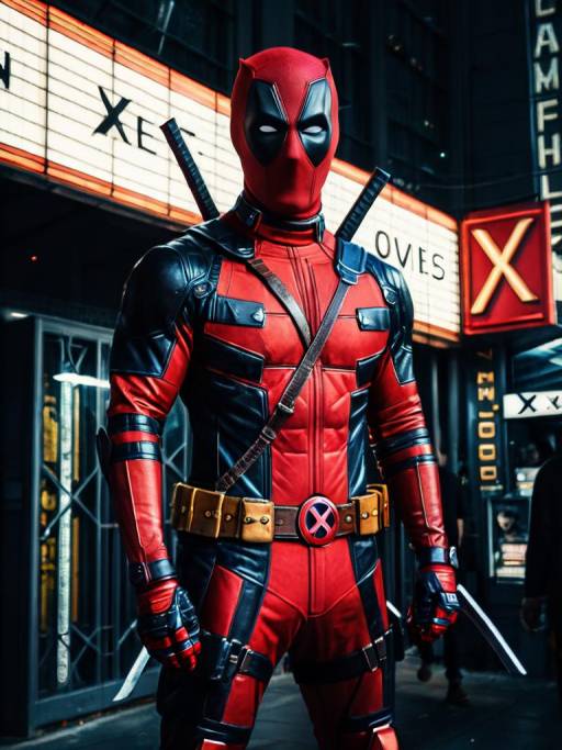 Deadpool Cosplay in Urban Setting