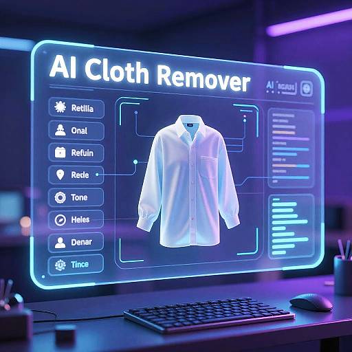 Futuristic AI Cloth Removal Interface
