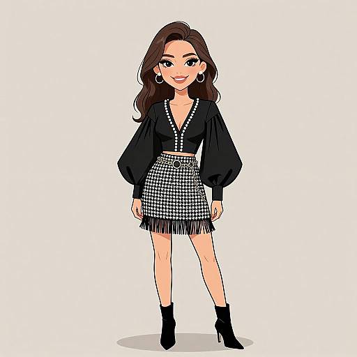 Chic Woman in Stylish Modern Outfit