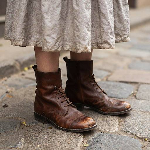 1850s Vintage Brown Leather Ankle Boots