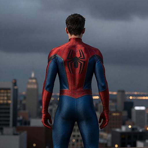 Spider-Man Stands Against Dark Cityscape