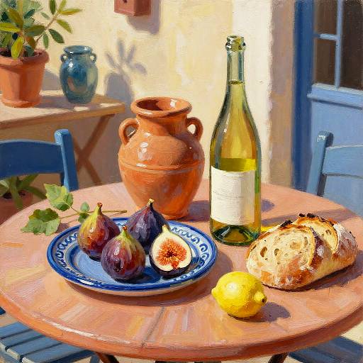 Mediterranean Still Life in Impressionist Style