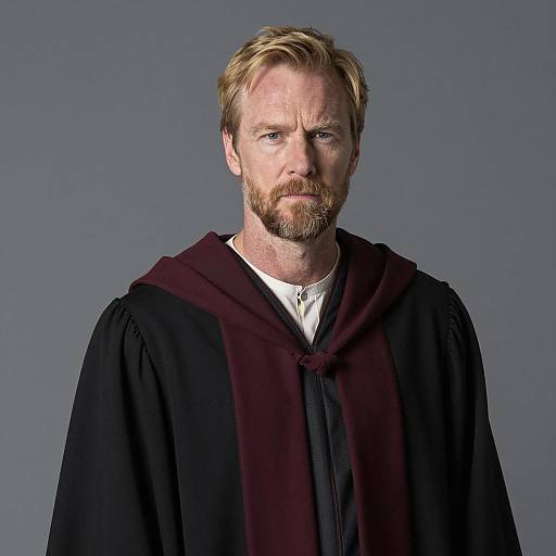 Middle-aged Man in Wizard Robe