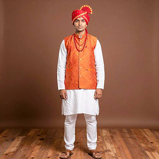 Young Man in Traditional Indian Attire