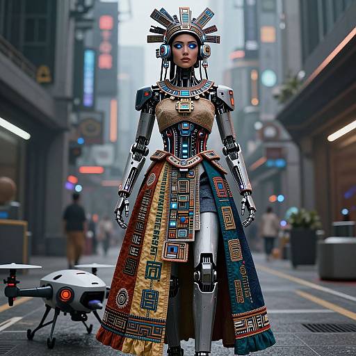 Futuristic Mayan Cyborg Beauty