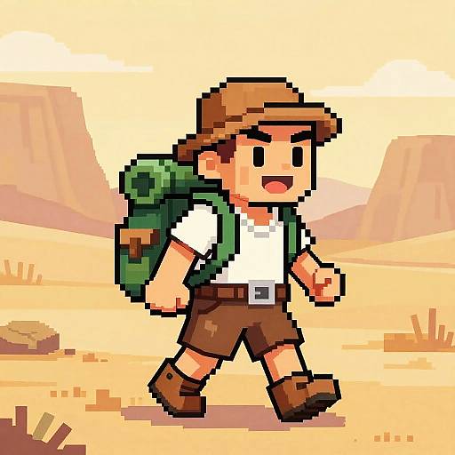 Cheerful Adventurer Pixel Walk Cycle