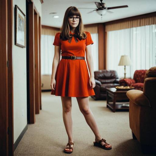 Velma Costume Girl in Red Dress