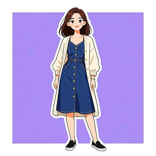 Casual Chic Woman in Denim Dress