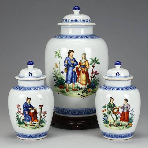 Four Contra Boehme Tobacco Porcelain Jars