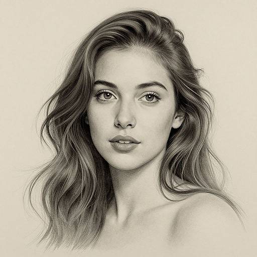 Detailed Grisaille Portrait of Woman