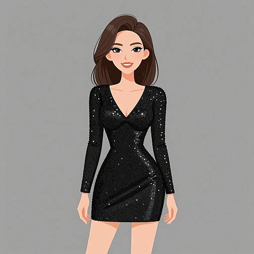 Glamorous Woman in Sequined Mini Dress