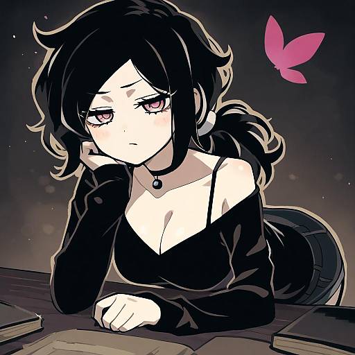 Illustration of Ashley graves, the coffin of andy and leyley in the style of Homura subaru