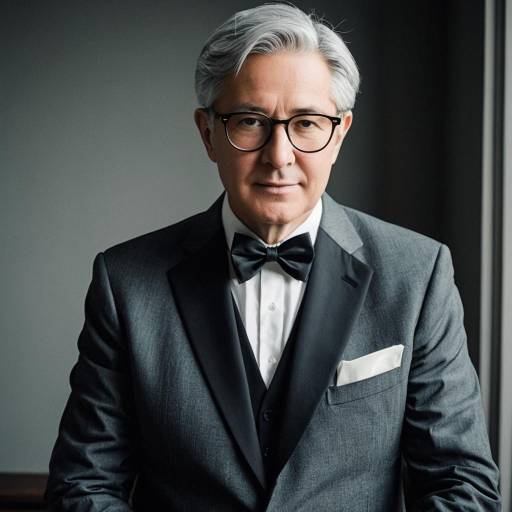 Mature Man in Formal Suit with Bow Tie