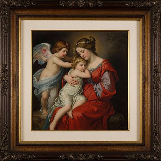 Victorian Woman and Child Embrace