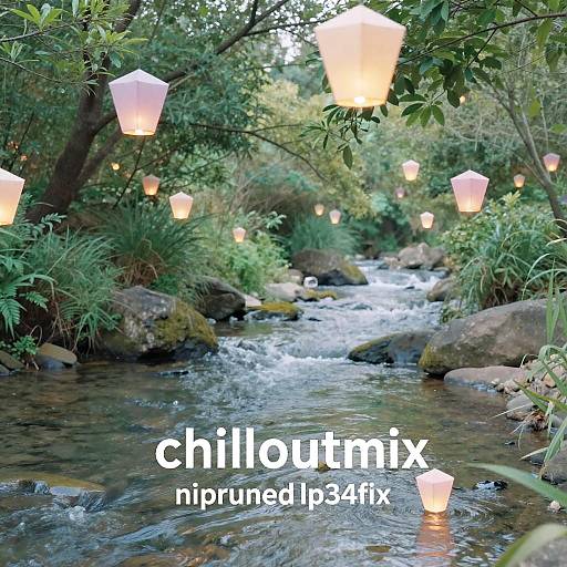 Serene River with Floating Lanterns