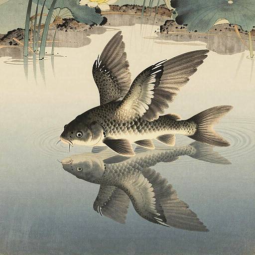 Oriental Catfish in Serene Rice Paddy