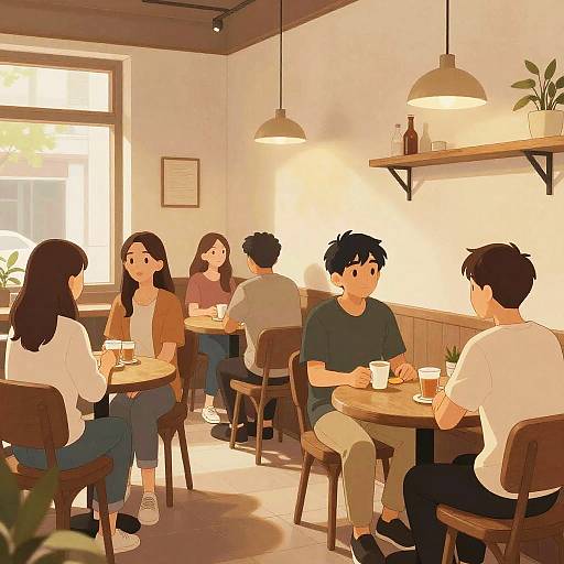 Cozy Cafe Slice of Life Scene