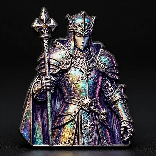 Hyper-Realistic Paladin Line Art Trinket