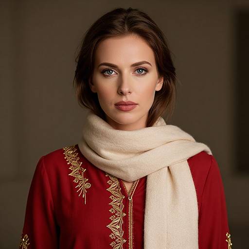 Elegant Woman in Red Dress