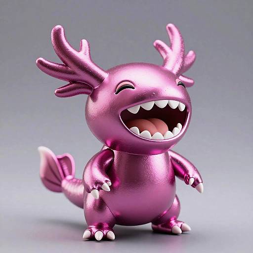 Shiny Metallic Magenta Axolotl Plushie