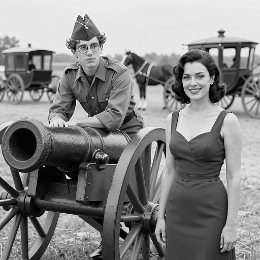 Youthful Duo in Vintage Cannon Scene