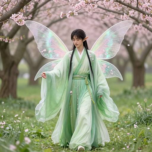 Spring Eladrin in Enchanted Meadow