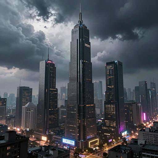 Futuristic City Skyline of Resilience