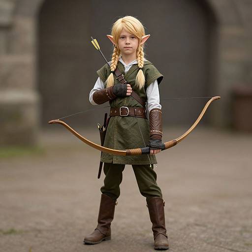 Blonde Elf Archer Costume Design