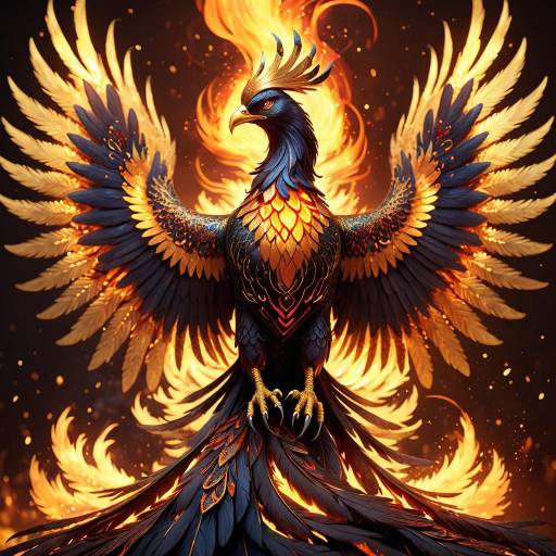 Ethereal Phoenix with Glowing Embers Ethereal Phoenix with Glowing Embers