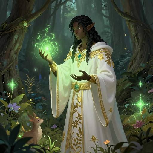 Black Elf Healer in Serene Glade