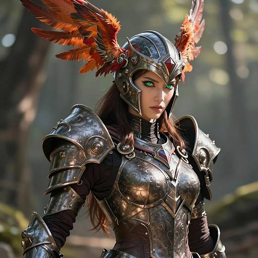 Fantasy Warrior Woman in Ornate Armor