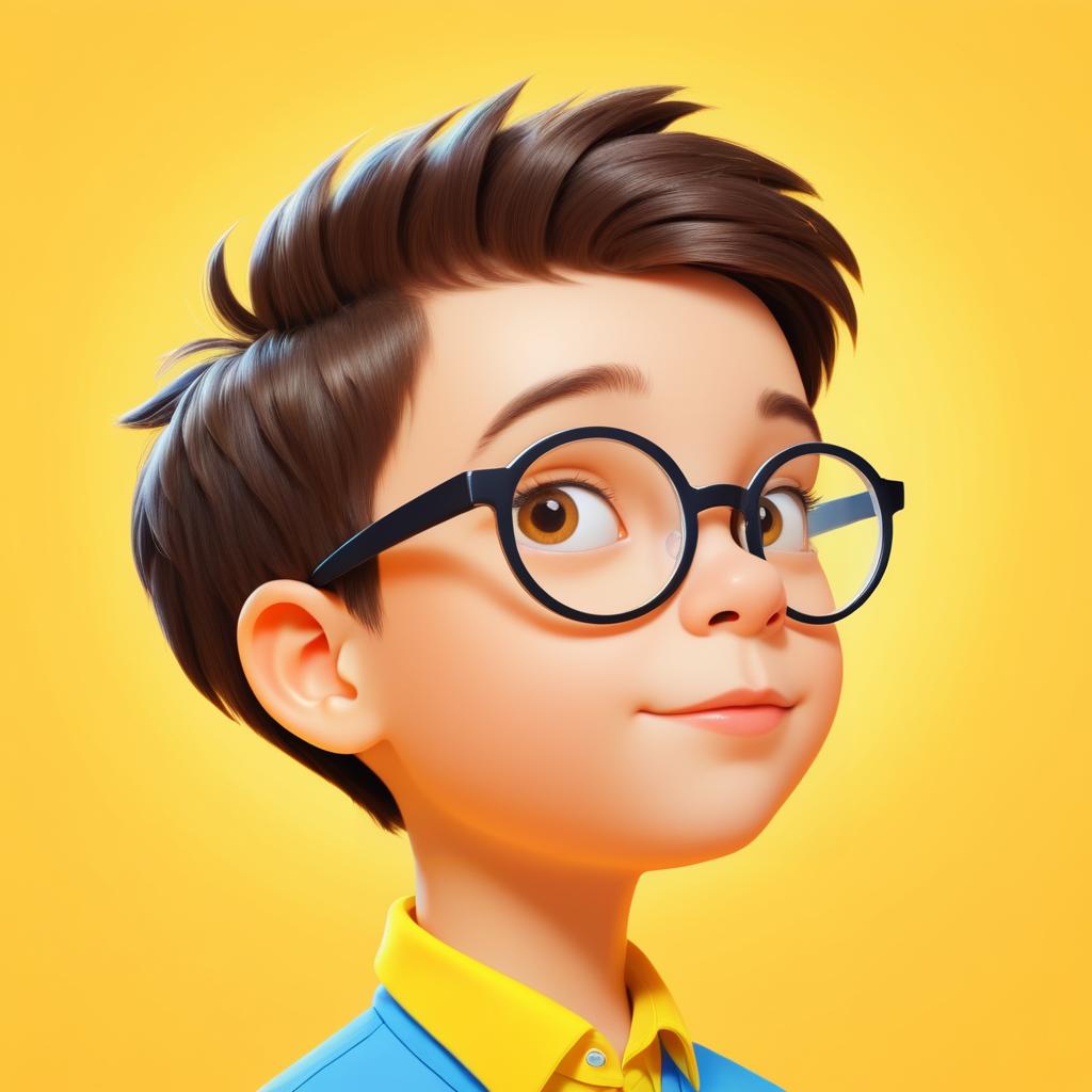 Smart Boy Cartoon Profile Picture Design