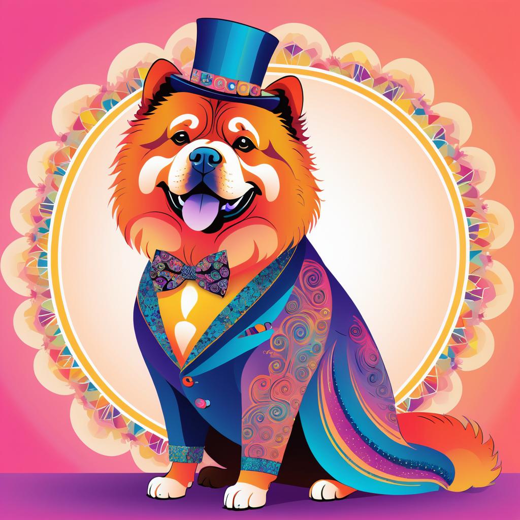 Psychedelic Chow Chow in Eccentric Fashion