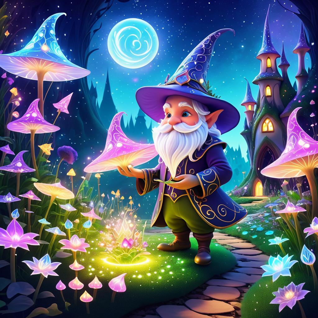 Whimsical Gnome in a Magical Garden