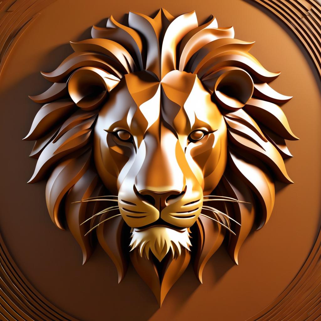 Captivating 3D Lion's Head Art