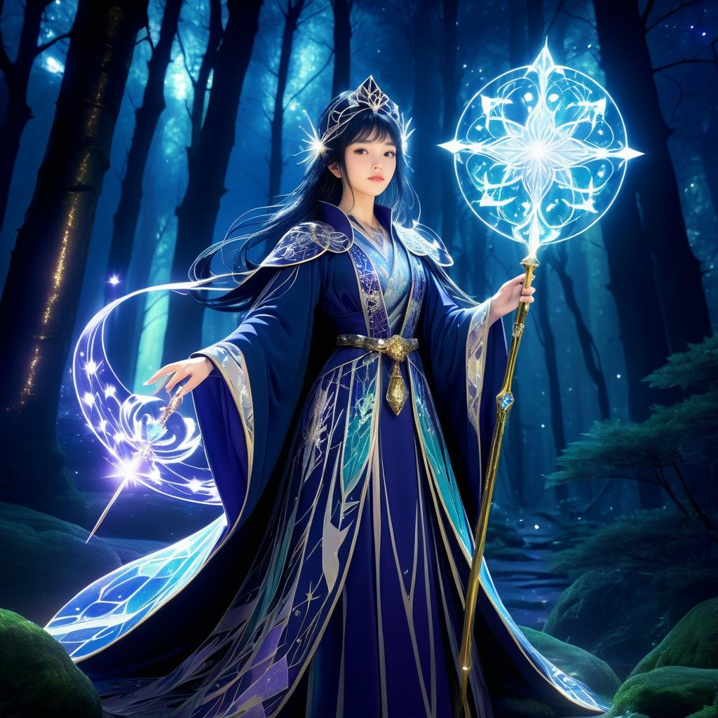 Mystical Sorceress in Enchanted Forest