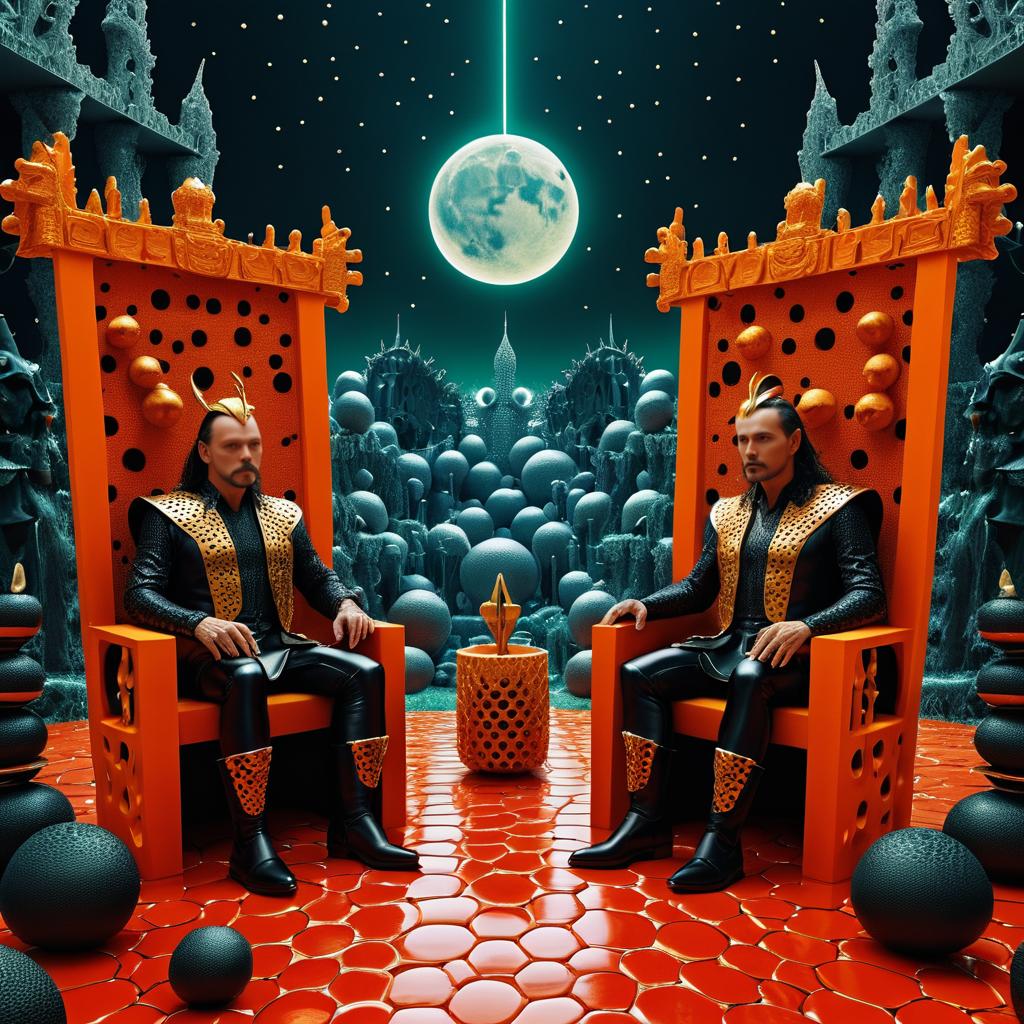 Surreal Portrait of Thor and Loki Throne