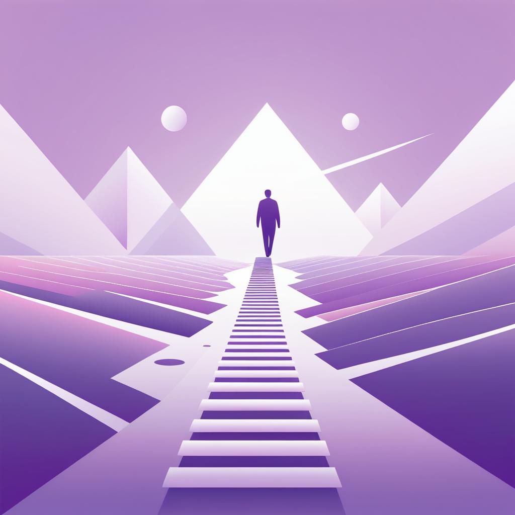 Minimalist Vector Art of Self-Discovery Journey