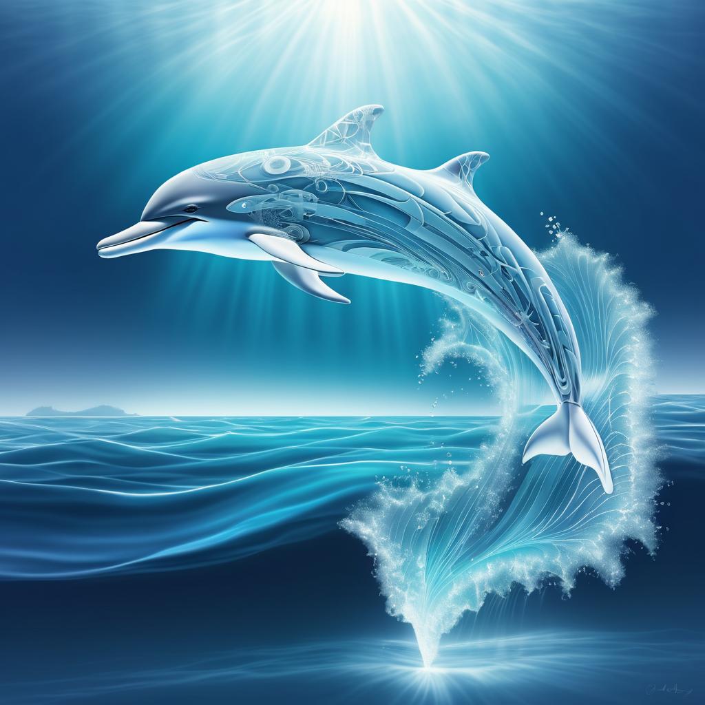 Radiant Dolphin X-Ray Artwork in Ocean