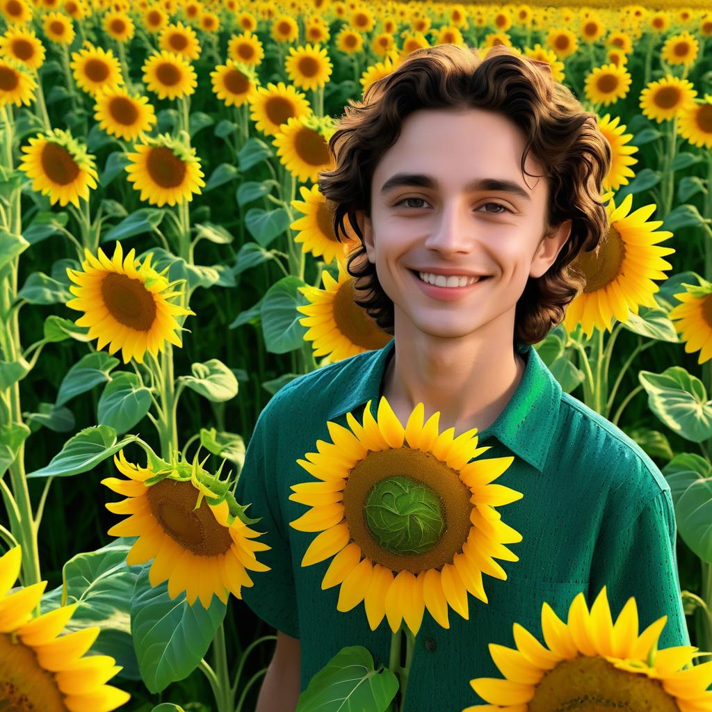 Eerie Smiles in a Sunflower Field