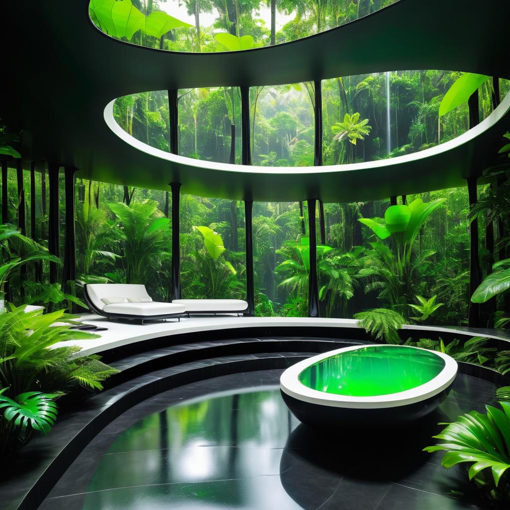 Futuristic Villa in Lush Rainforest