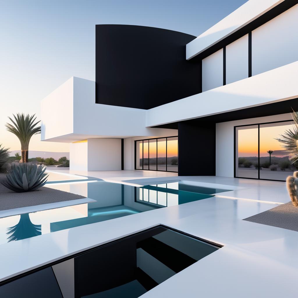 Futuristic Desert Villa: An Abstract Vision