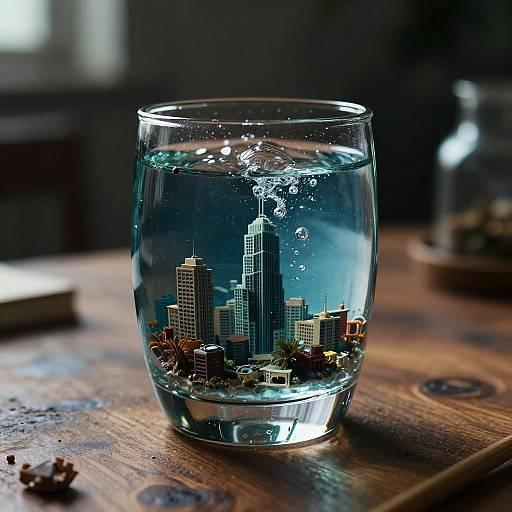 Underwater City in a Glass Masterpiece