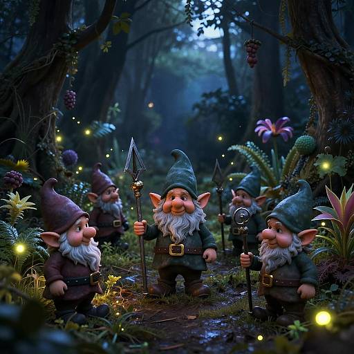Eerie Nighttime Gnome Guardians
