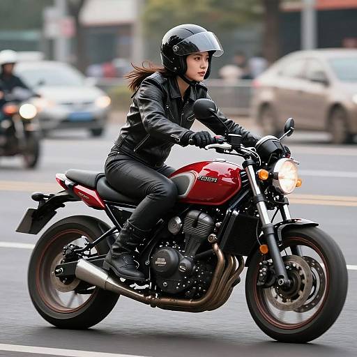 Photorealistic Motorcycle Rider in Leather