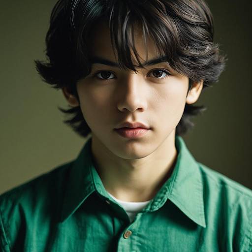 Portrait of Young Man in Green Shirt