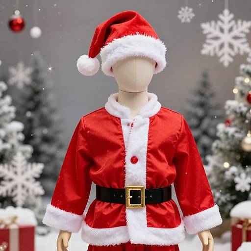 Festive Santa Mannequin in Winter Display